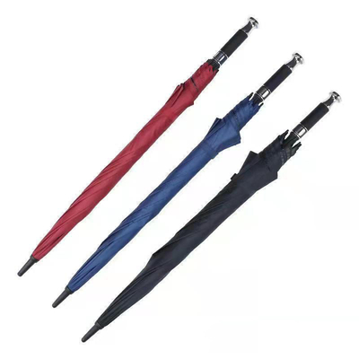 190T Pongee Golf Straight Pole Umbrella για βροχή και ήλιο Προσαρμοσμένη διαφήμιση λογότυπου