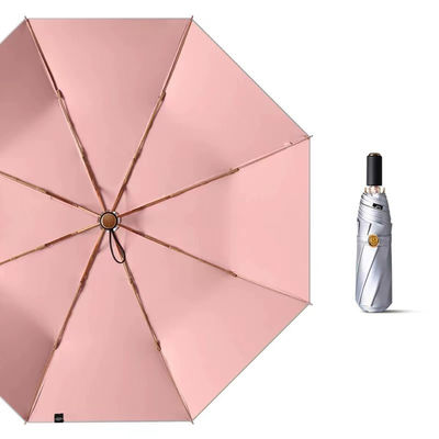3 Πλαστική ασημένια ομπρέλα από τιτάνιο για εταιρικά δώρα Προστασία από την υπεριώδη ακτινοβολία Φορητή ανθεκτική