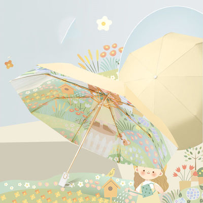 Μινιμαλιστικό σχεδιασμό ομπρέλες Αυτοματοποιημένη διπλή στρώση ηλιακή ομπρέλα για προστασία από την υπεριώδη ακτινοβολία