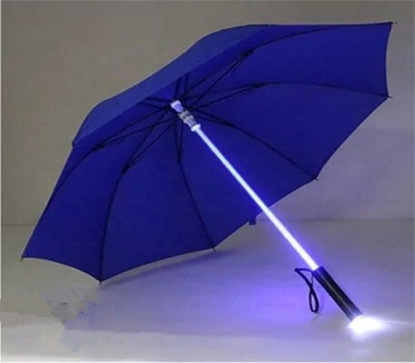 23 ιντσών 8K LED Light Up Umbrella με 105cm ανοιχτή διάμετρο και γρήγορη ξήρανση Pongee ύφασμα