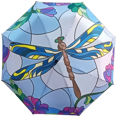 DIY Custom Design Dragonfly Animal Pattern Τριπλούχια ομπρέλα με μαύρη επικάλυψη