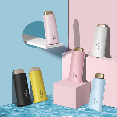 Ταξιδέψτε με στυλ με την Super Mini Pocket Anti UV Umbrella Χρυσές μεταλλικές ίνες γυαλιού