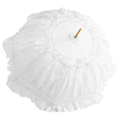 8K Steel Ribs Semi Automatic Princess Lace Umbrellas για γυναίκες Ροζ χρώμα Προσαρμοσμένο λογότυπο