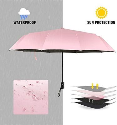 Μεταλλικός άξονας Ροζ ταξιδιωτική ομπρέλα για γυναίκες ηλιακή ομπρέλα ελαφρύ αυτόματο άνοιγμα