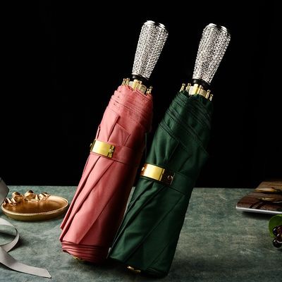 Χειροκίνητος έλεγχος Διαμαντένιο Εισαγωγή Χέρι 3 Διπλής Ομπρέλα Μοναδικές ομπρέλες βροχής για γυναίκες