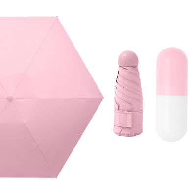 Πολυεστέρας Μίνι 5 διπλών αντι- UV χάπι Μαύρη επικάλυψη ομπρέλα βροχή τσέπη αναδιπλώσιμες ομπρέλες