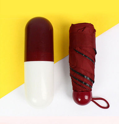 Πολυεστέρας Μίνι 5 διπλών αντι- UV χάπι Μαύρη επικάλυψη ομπρέλα βροχή τσέπη αναδιπλώσιμες ομπρέλες