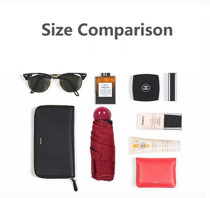 Πολυεστέρας Μίνι 5 διπλών αντι- UV χάπι Μαύρη επικάλυψη ομπρέλα βροχή τσέπη αναδιπλώσιμες ομπρέλες