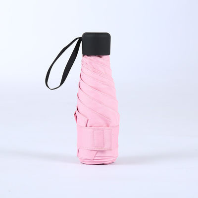 Επιχειρηματικά δώρα Λαϊκή τηλεσκοπική μαύρη ομπρέλα με ατσάλινο άξονα 5 διπλών Μίνι UV τσέπη