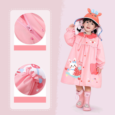 Πολυεστέρας Taffeta Παιδικά Raincoat Cartoon Print για τις εξωτερικές περιπέτειες των κοριτσιών