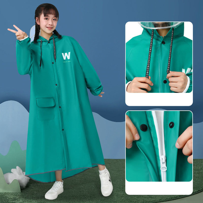 Σχολικό ταξίδι Rainwear Μεγάλη άκρη Zipper Poncho με ανακλαστική λωρίδα και αδιάβροχο σχεδιασμό