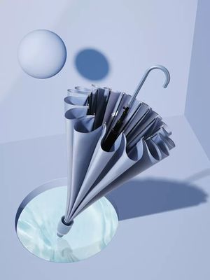 190T Πονγκί Πιεστικότητα Τύπου Λογότυπο Μακρύ λαβή Καθαρή ομπρέλα για επαγγελματικά δώρα