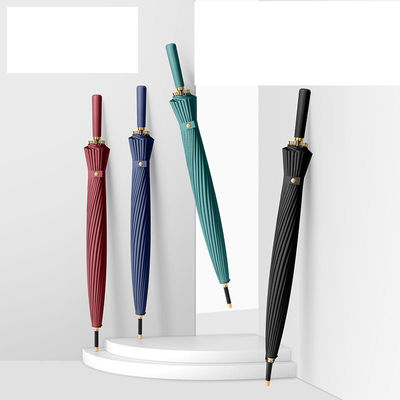 Μεγάλη Αντι-Ανεμοθύελλα Ομπρέλα 24k αυτόματο μακρύ λαβή σε μινιμαλισμό στυλ για βροχή