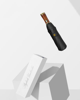 Πληροφοριακή ομπρέλα για άνδρες X315 BSCI αυτόματη αδιάβροχη πολυτελή χρυσή ξύλινη λαβή