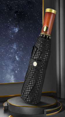 Πληροφοριακή ομπρέλα για άνδρες X315 BSCI αυτόματη αδιάβροχη πολυτελή χρυσή ξύλινη λαβή