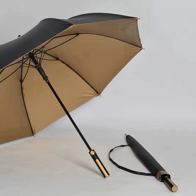Προσαρμοσμένο χρώμα 190T Pongee UV Protect Χρυσή επίστρωση Αδιάβροχη ομπρέλα αυτοκινήτου Lexus Golf