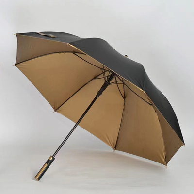 Προσαρμοσμένο χρώμα 190T Pongee UV Protect Χρυσή επίστρωση Αδιάβροχη ομπρέλα αυτοκινήτου Lexus Golf