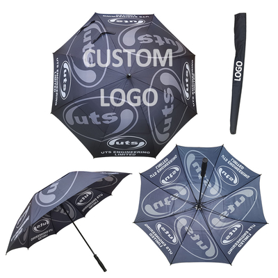 Προσαρμοσμένες εκτυπώσεις λογότυπου Sublimation Golf Umbrella Personality Auto Umbrella για προωθήσεις