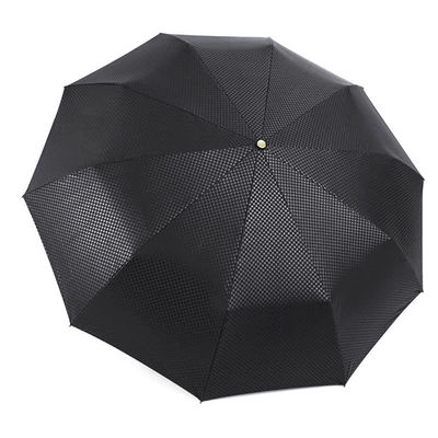 Αυτόματη αναδιπλούμενη ανδρική ξύλινη χειροκίνητη ομπρέλα με στερεό ξύλινο άξονα και ρετρό σχεδιασμό