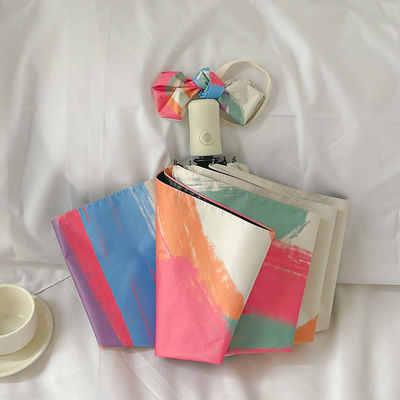 Υλικό ύφασμα πολυεστέρα 190T ημι-αυτόματη Paraguas UV Mini ομπρέλα για εξωτερικούς χώρους