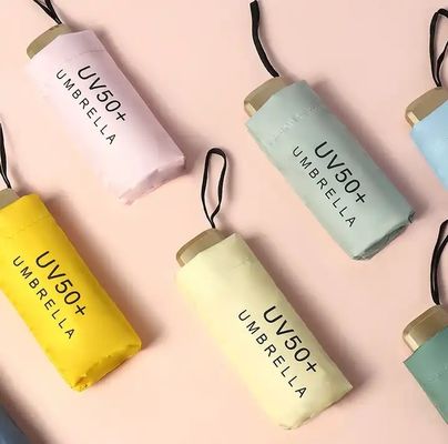 Πέντε Fold 6k UV ηλιακή ομπρέλα Mini αναδιπλούμενη τσέπη ομπρέλα δώρο με 87cm ανοιχτή διάμετρο