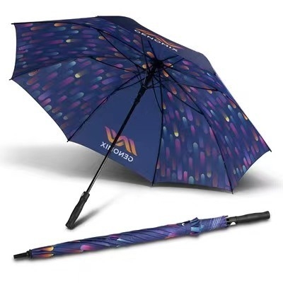 Προσαρμοσμένο λογότυπο Μεγάλη υπολίμαση Golf Straight Umbrella για προστασία από άνεμο και βροχή