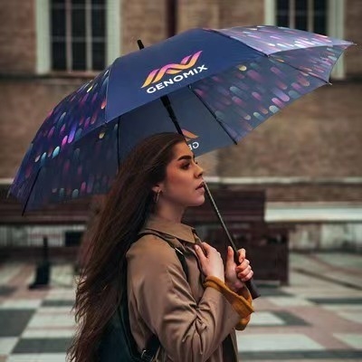 Προσαρμοσμένο λογότυπο Μεγάλη υπολίμαση Golf Straight Umbrella για προστασία από άνεμο και βροχή