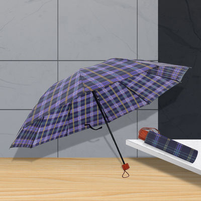 Ετοιμασμένο για ταξίδι 65cm Τριπλούχιο Πλάιντ ζευγάρι ομπρέλα Set Διαφήμιση με εκτύπωση λογότυπου