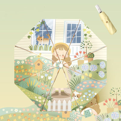 Μινιμαλιστικό σχεδιασμό ομπρέλες Αυτοματοποιημένη διπλή στρώση ηλιακή ομπρέλα για προστασία από την υπεριώδη ακτινοβολία