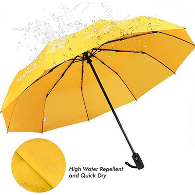 Προσαρμοσμένο λογότυπο Τρία τμήματα αναδιπλούμενη ομπρέλα βροχή και ήλιος διπλό- χάλυβα σχεδιασμός άξονα