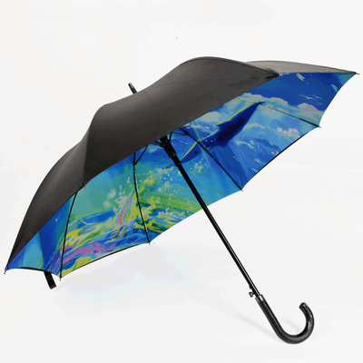 Χειροκίνητος έλεγχος Custom Company Logo Umbrella για ψηφιακή εκτύπωση στο γήπεδο του γκολφ