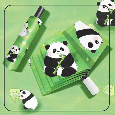 Πλήρως αυτόματη ομπρέλα σχεδιασμού Panda για παιδιά και ενήλικες