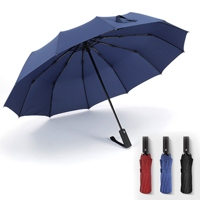 190T Pongee ύφασμα 12k Strong Frame Windproof Ομπρέλα Επιχειρήσεων με προσαρμοσμένο λογότυπο