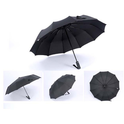 190T Pongee ύφασμα 12k Strong Frame Windproof Ομπρέλα Επιχειρήσεων με προσαρμοσμένο λογότυπο
